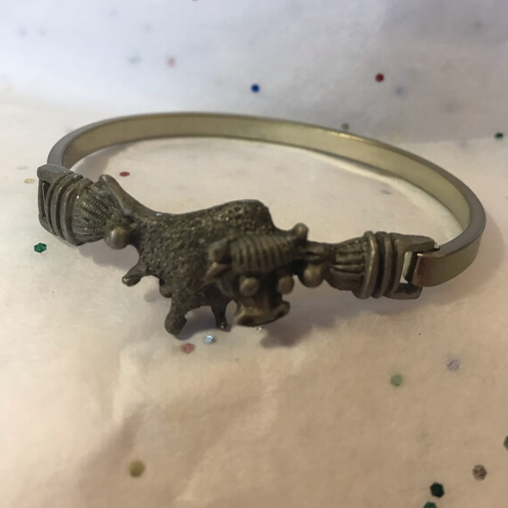 Pewter bull bracelet
